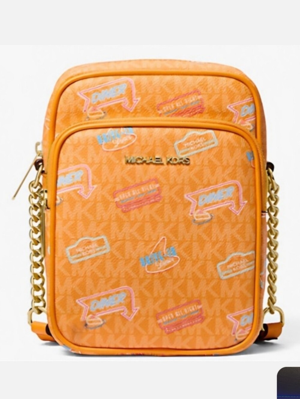 Michael Kors Jet Set Medium Diner Signature Logo Crossbody Bag NWT Retail$398